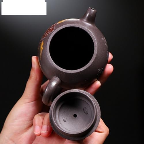 Tea Pot 220ML Purple Clay Teapots Handmade Scenery Pot Raw Ore Azure Mud Kettle Zisha Tea Set Chinese Teapot Teapot for Infuser (220ml One Size) - Image 7