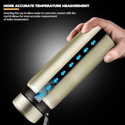 60 oz Smart Water Bottles with Digital Temperature Display Coffee Tea Infuser Bottle LED Thermal Cup Double Walled Vacuum Insulated Stainless Steel Flask Leak Proof Travel Mug Keep Warm (gold) - Image 6