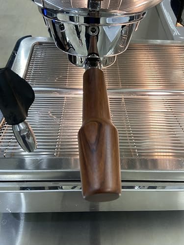 58mm Bottomless Portafilter Compatible with La Marzocco Espresso Machine Stainless Steel Espresso Portafilter with Double Shot Filter Basket Espresso Accessories-Handle Wooden - Image 3