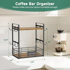 EsLuker.ly Coffee Mug Cup Holder Tree Bar Station Organizer, 2 Tier - Image 2