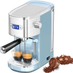 Electactic 20 Bar Espresso Machine, Professional Stainless Steel Coffee Maker with LCD Display, 45oz Removable Water Tank, Home & Office Espresso Maker for Cappuccino Latte Macchiato, Blue by Electactic