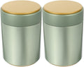 OUNONA Pack of 2 Tea Tin Cans, Tea Storage Space, Tea Containers with Lids, Tea Canisters for Loose Tea, Airtight Tea Leaf Storage, Loose Storage of Tea, Tinplate, Green by OUNONA