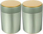 OUNONA Pack of 2 Tea Tin Cans, Tea Storage Space, Tea Containers with Lids, Tea Canisters for Loose Tea, Airtight Tea Leaf Storage, Loose Storage of Tea, Tinplate, Green by OUNONA