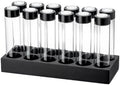 12 Pcs Coffee Bean Cellars Set, Clear Glass Single Dose Coffee Bean Vaults with Display Stand, Bean Storage with One-Way Exhaust Gate and Silicone Funnel by Unknown