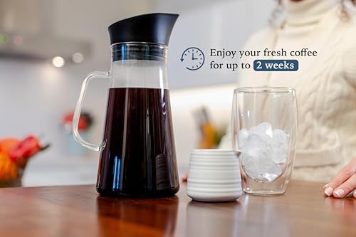Cold-Brew Coffee Maker, 1350ml capacity,Stainless Steel 304 filter, includes cleaning brush - Image 6