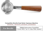 Compatible With BES920, 980, 990, 58mm Bottomless Portafilter, Stainless Steel Naked Coffee Handle, Cafe Accessories(Red Z) - Image 2