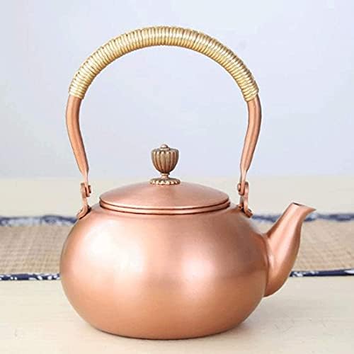 LJYT Teapot Small Tea Pot Tea Kettle for Loose Tea, Copper Vintage Tea Infuser for Home Office Party Restaurant, 1200ml by Unknown