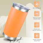 20 oz Tumblers Bulk Stainless Steel Tumbler with Lid, 6 Pack - Image 4