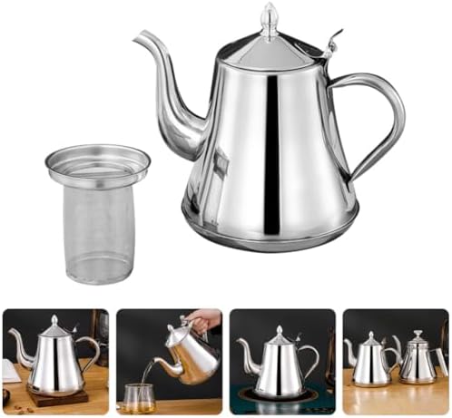 Zerodeko Stainless Steel Spout Coffee Kettle Tea Pot Filter Elegant Design for Use for Coffee and Tea Brewing - Image 2