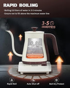 Gooseneck Electric Kettle Bundle Set - 6 Temperature Presets, LED Display, 0.8L, 1000W - Image 4