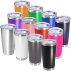 20oz Tumbler with Lid Stainless Steel Tumblers Insulated Mug Mix Color 12P by AIANJI