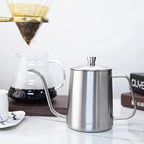 Easyworkz Gage Gooseneck Pour Over Coffee Kettle 20 oz, Silver, Bundled with Easyworkz Stainless Steel Espresso Cup 2pcs Set Double Wall Insulated Metal Demitasse Cups 2.5 oz - Image 5