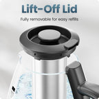 Chefman Electric Kettle with Tea Infuser, 1.7L 1500W, Removable Lid for Easy Cleaning, Boil-Dry Protection, Stainless Steel Filter, BPA Free, Auto Shut Off Hot Water Boiler, Glass Electric Tea Kettle - Image 5