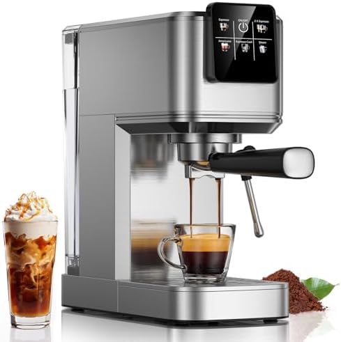 KEENSTAR Espresso Machine 20 Bar with Milk Frother, Hot & Iced Coffee Makers, Stainless Steel Espresso Maker with Rapid Cold Brew, Touch Screen with Water Tank for Latte, Cappuccino, Gift by KEENSTAR