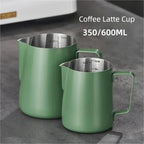 Milk Frother Cup Stainless Steel 350/600ML Coffee Milk Frothing Pitcher Jug 304 Stainless Steel Latte Cup, With Scale Frother Utensils(Red 350ML 1Pcs) - Image 5