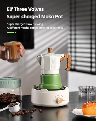 Bincoo MIni Triple Valve Moka Pot for One Person,Aluminium Stovetop Espresso Coffee Maker 1 Cup,High Pressure Rich Crema Moka Pot for Home Travel (White-green 1 cup) - Image 4