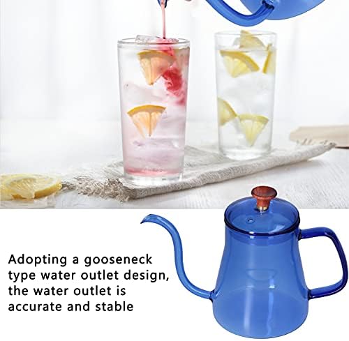 Gooseneck Kettle, Blue, 350ml, High Borosilicate Glass, Gooseneck Spout for Precise Pouring - Image 2