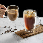 MEWAY 12oz/6 pack Coffee Mugs,Clear Glass Double Wall Cup with handle for Coffee, Tea, Latte, Cappuccino (12 oz，6) - Image 6