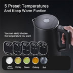 1.5L Electric Kettle Temperature Control, Matt Black - Image 5