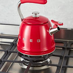 SMEG Stovetop Whistling Kettle – 50s Retro Style, 2.3 Liter (10 Cup / 2.4 Quart) Stainless Steel Tea Kettle with Iconic Design & Whistle – Premium Kitchen Statement Piece-Red - Image 5