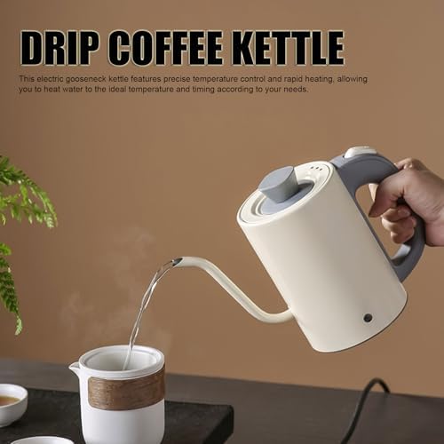 AUNMAS Stainless Steel Electric Gooseneck Kettle 600W 800ml with Precise Temperature Control and Rapid Heating for Pour Over Coffee (US Plug 110V) - Image 3