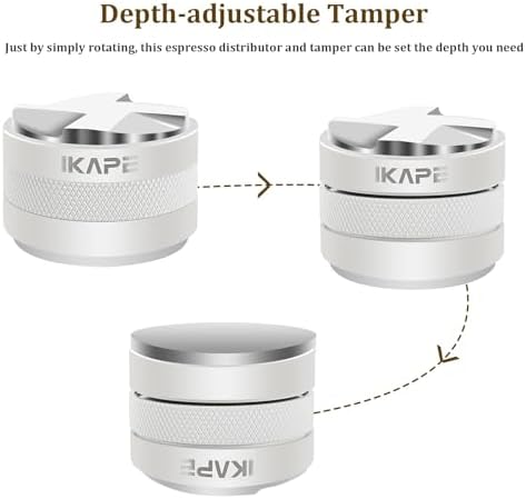 IKAPE Coffee Products, 49MM Coffee Distributor & Hand Tamper, Adjustable Depth Espresso Distributor Fits All 49mm Espresso Portafilter - Image 3