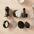 7 Pieces Coffee Machine Tamper Espresso Tamper Distributor Leveler Fine Mesh Screen Air Blower Slim Cleaning Tool Brush, Round Head Scale Powder Tamper 7-Piece Set, 51mm - Image 6