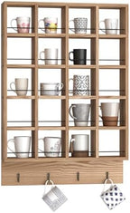 Wooden Coffee Mug Display Rack, Wall Mounted Coffee Cup Holder by WYJREES