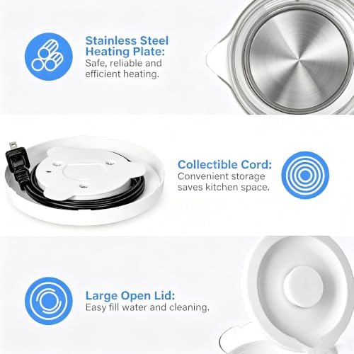 1.8L Electric Kettle for Tea and Coffee, White - Image 6
