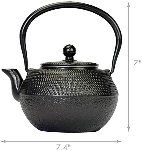 Primula Black Hammered 40 Ounce Cast Iron Teapot - Image 3