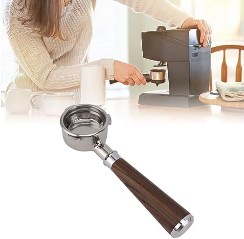 58mm Bottomless Portafilter,3 ears 58mm Portafilter Stainless Steel portafilters and Walnut wood Handle Espresso Machine Accessories (#2) - Image 4