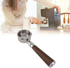58mm Bottomless Portafilter,3 ears 58mm Portafilter Stainless Steel portafilters and Walnut wood Handle Espresso Machine Accessories (#2) - Image 4