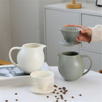 830ml Ceramic Dripping Coffee Brewer Maker Set Large Capacity Carafe Pots and Dripper for Family and Friend Gatherings Coffee Filter Ceramic Pours Over Set - Image 7
