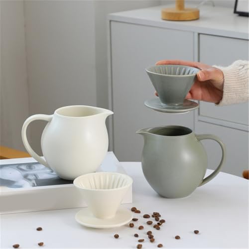 Elegant Ceramic Pours Over Coffee Maker Set with Dripper and 830ml Pots for Home Offices and Cafes Restaurant - Image 7