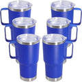 20 oz Tumbler with Handle and Lid Insulated Travel Coffee Mug DarkBlue 6P by ATQTQ