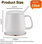 Smart Temperature Control Mug, 13 Oz Premium Ceramic Coffee Cup with 15W Wireless Charger, Charges Phones, Ceramic White - Image 2