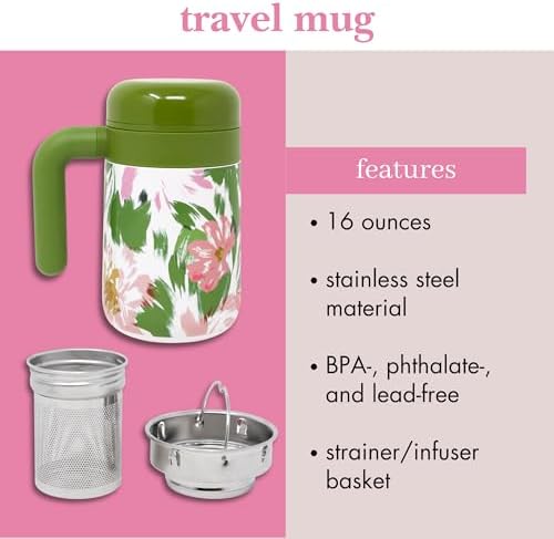 kate spade new york Tea Infuser Travel Mug, Hidden Garden - Image 5