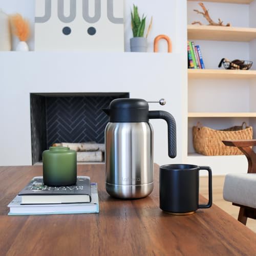Aura Thermal Coffee Carafe - Vacuum Insulated Stainless Steel Tea Pot & Water Pitcher, Keeps Drinks Hot or Cold, BPA-Free, Beverage Dispenser - 51 oz Stainless - Image 6