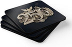 250 Anniversary USA Coasters, Patriotic 4th of July Drink Coasters, USA 250th, American Semiquincentennial Set of 4 (250 Gold Seal Navy Black, 3.75" x 3.75") - Image 6