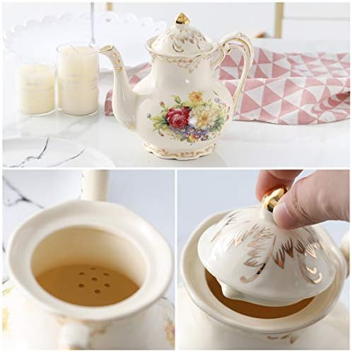 YOLIFE Flowering Shrubs Teapot with Infuser, 35 OZ / 4 Cup Tea Pot - Image 3