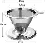 Coffee Filters Coffee Filter Holder Reusable Double Layer Pour Over Coffees Dripper 304 Stainless Steel Mesh Espresso Tea Strainer Basket Tools - Image 2
