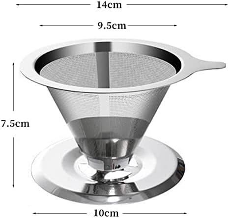 Coffee Filters Coffee Filter Holder Reusable Double Layer Pour Over Coffees Dripper 304 Stainless Steel Mesh Espresso Tea Strainer Basket Tools - Image 2