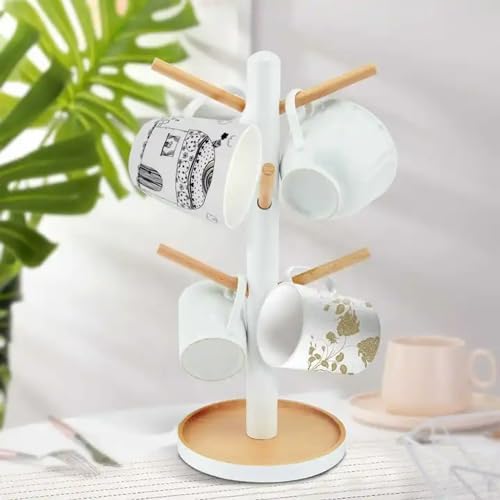 CLippa Small Fresh Tree Branch Cup Holder Beech Six Claw Cup Holder Wood Kitchen Storage Drain Cup Holder - Image 3