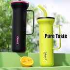 OBALL Red Insulated Tumbler, Reusable water bottles with Soft Straw, stainless water bottle With Handle, BPA-Free Metal Water Bottle Leak-Proof and Cup Holder Friendly(34 oz) - Image 6