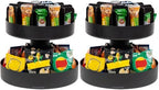 Mind Reader 2-Tier Snack Carousel, Countertop Organizer, Snack Tray, Breakroom, Kitchen, 14.25" L x 14.25" W x 14" H, Black, 2-Tier (Pack of 2) by MindReader
