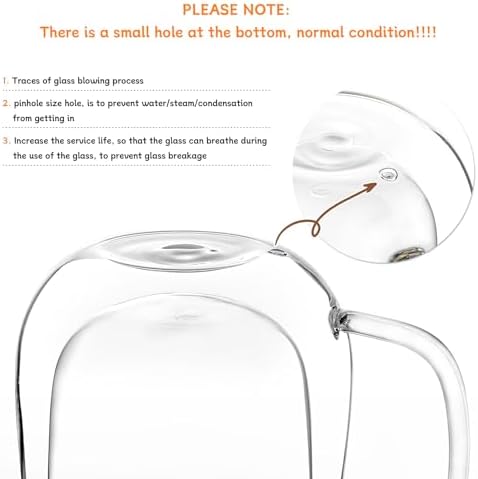 Double Wall Glass Coffee Mug 12 oz, Glass Coffee Mug with Handle 【4 Sets】 - DWTS Coffee Mug with Lid and Spoon for Americano, Cappuccino, Latte, Espresso - Image 5