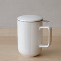 WENSHUO Tea Infuser Mug with Lid, Ceramic Cup for Loose Leaf, 20 oz,White by WENSHUO