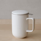 WENSHUO Tea Infuser Mug with Lid, Ceramic Cup for Loose Leaf, 20 oz,White by WENSHUO