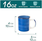 vancasso Bonita Ceramic Coffee Mug Set of 6,16 Oz Coffee Cups with Large Handle for Tea,Latte,Cappuccino,Milk,Cocoa,Dishwasher&Microwave Safe(Blue) - Image 2