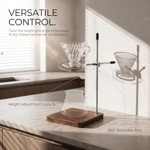 Pour Over Coffee Stand, Walnut Wood & Stainless Steel - Image 4